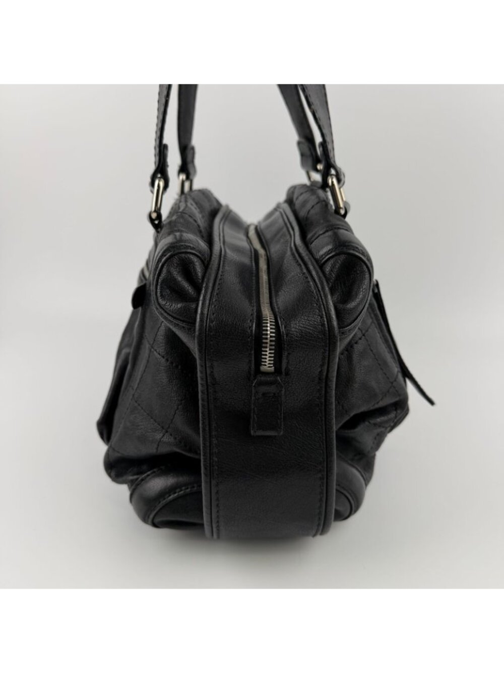 ★SOLD★ Chanel CC Logo Shoulder Bag Tote Black Leather 11 Vintage - Picture 5 of 15